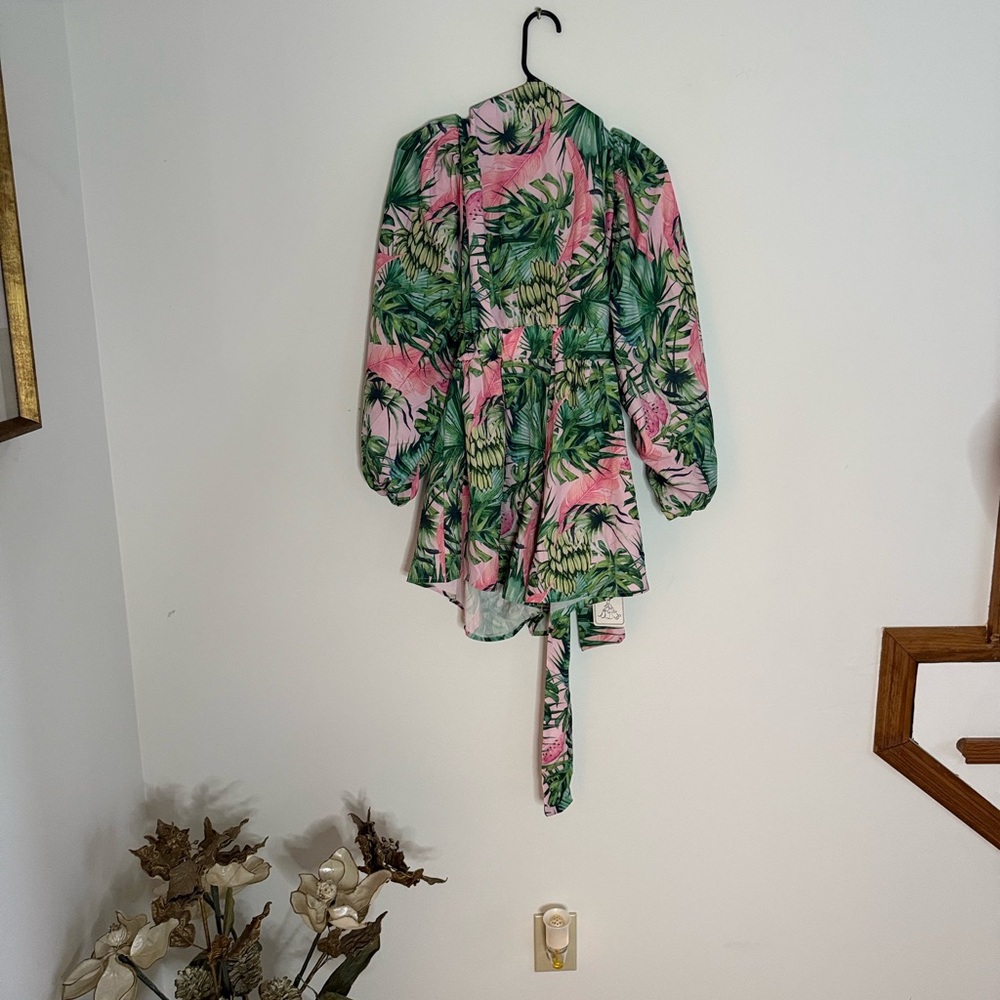 Floral Romper with back tie.
